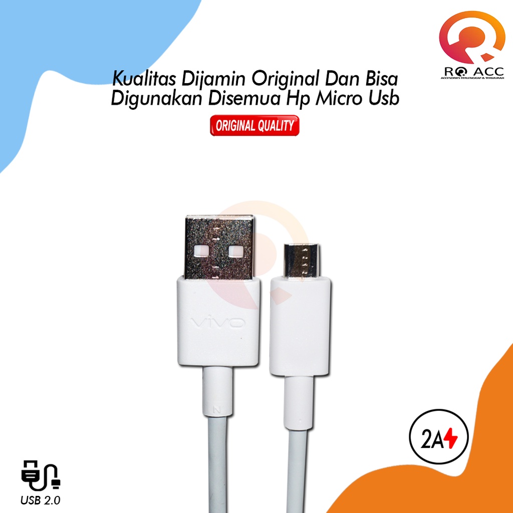 [RO ACC] KABEL DATA VIVO Y12 Y15 Y21 ORIGINAL MICRO USB [ LOGO VIVO DI USB ]