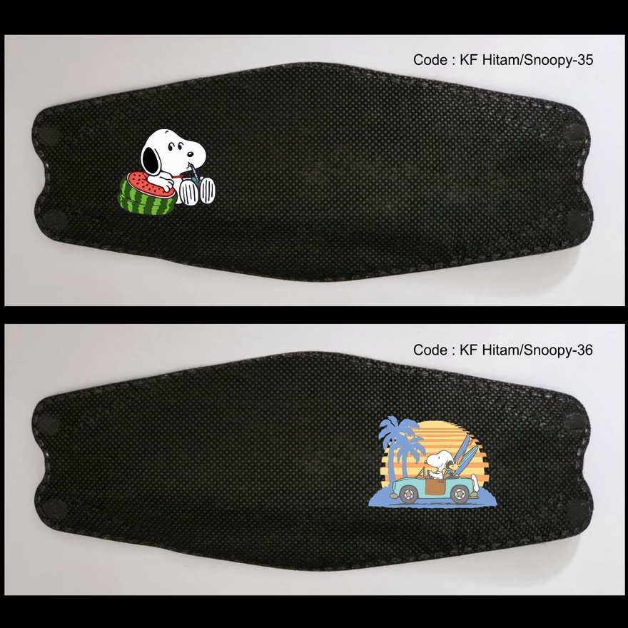 Masker Snoopy hitam/maskerhitam/maskersnoopy/masker/maskerKF94
