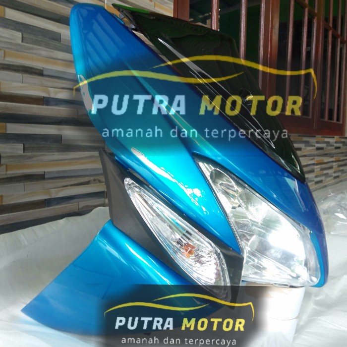 paketan tameng body depan reflektor lampu depan vario 110 karbu biru