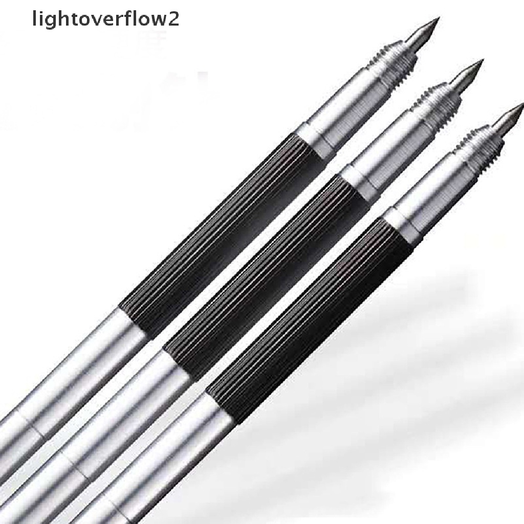 (lightoverflow2) 1pc Pena Ukir Ujung Ganda Bahan Tungsten Alloy + Keramik (ID)