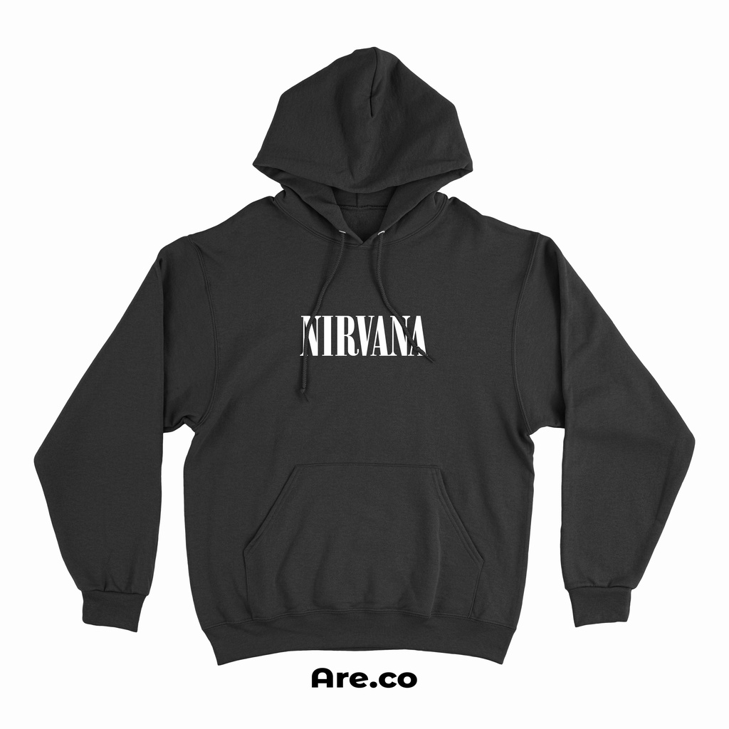 Hoodie sweater pria Band Nirvana / Smile face Nirvana