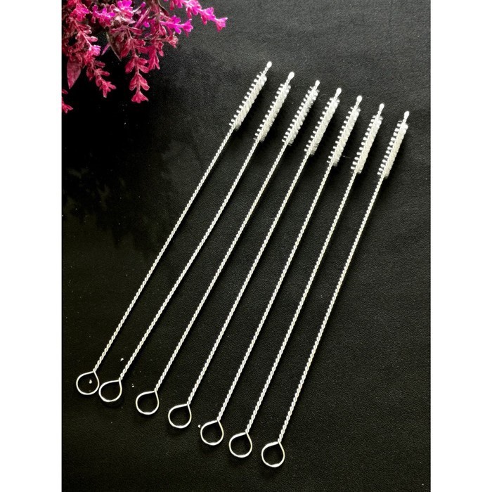 Sikat pembersih sedotan ( dpt 5pcs ) stainless Brush straw stainles dapur kitchen g