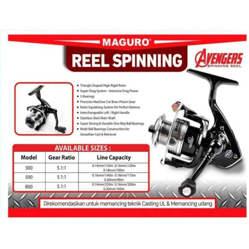 REEL ULTRALIGHT MAGURO AVENGER 300 500 800 MINI UL