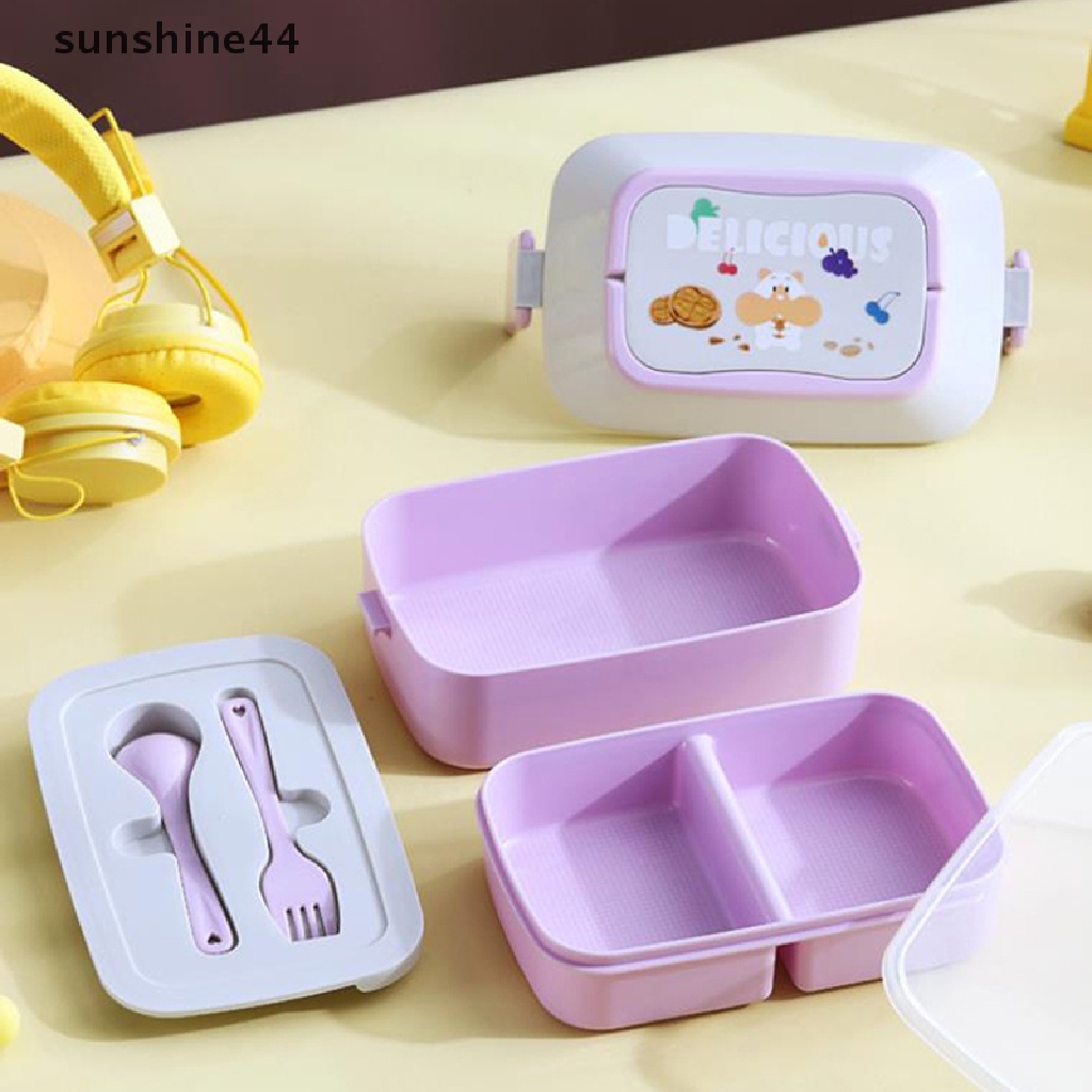 Sunshine Kotak Makan Bento Portable Dengan Sekat Untuk Sekolah