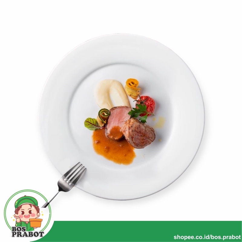6 PCS PIRING MELAMIN 10 INCH BULAT / PIRING MAKAN MELAMIN BESAR / PIRING SAJI MELAMIN PUTIH BESAR
