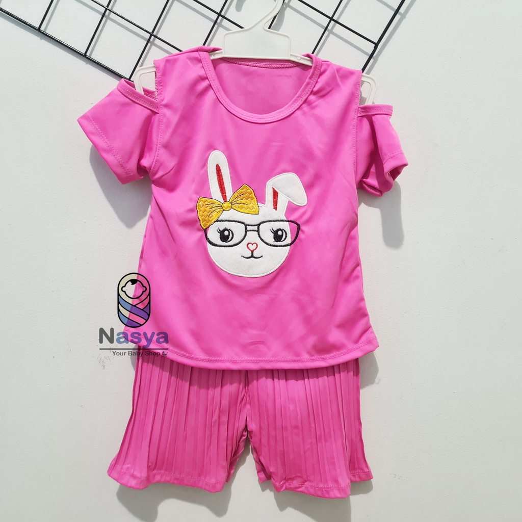 (MM-015) Setelan baju bayi 3-12 bulan motif cartoon hewan lucu