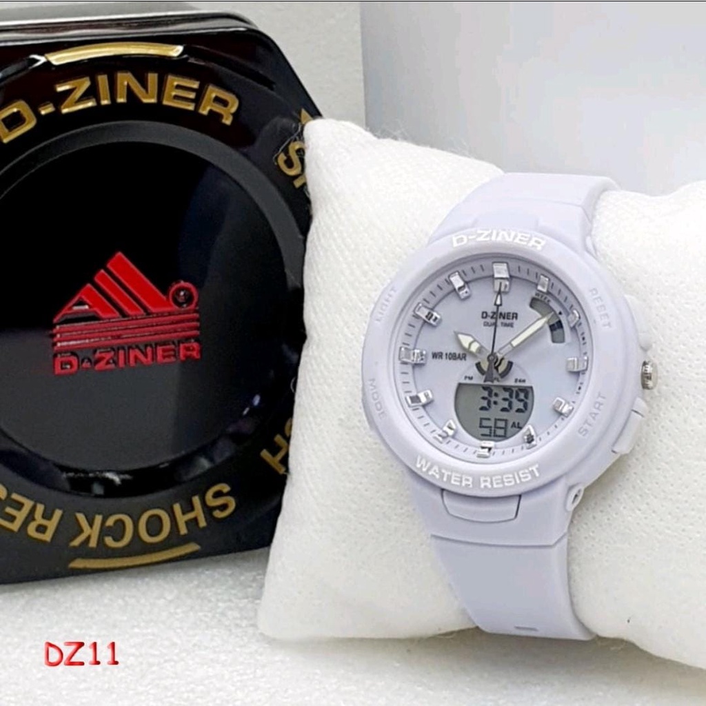 JAM TANGAN WANITA D-ZINER 8260 ORIGINAL ANTI AIR JAM TANGAN DZINER BABY-G BSA B100 DIGITAL ANALOG DUAL TIME RUBBER SPORTY ANTI AIR