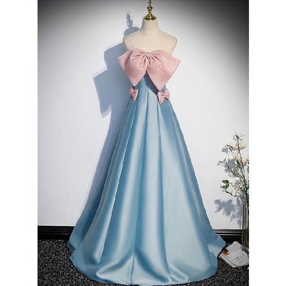 pink bow organza triple dress complement set