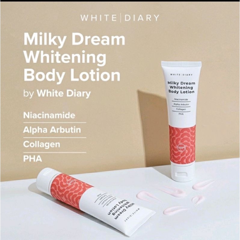 White Diary Milky Dream Whitening Body Lotion / Lotion White Diary / Sabun white diary