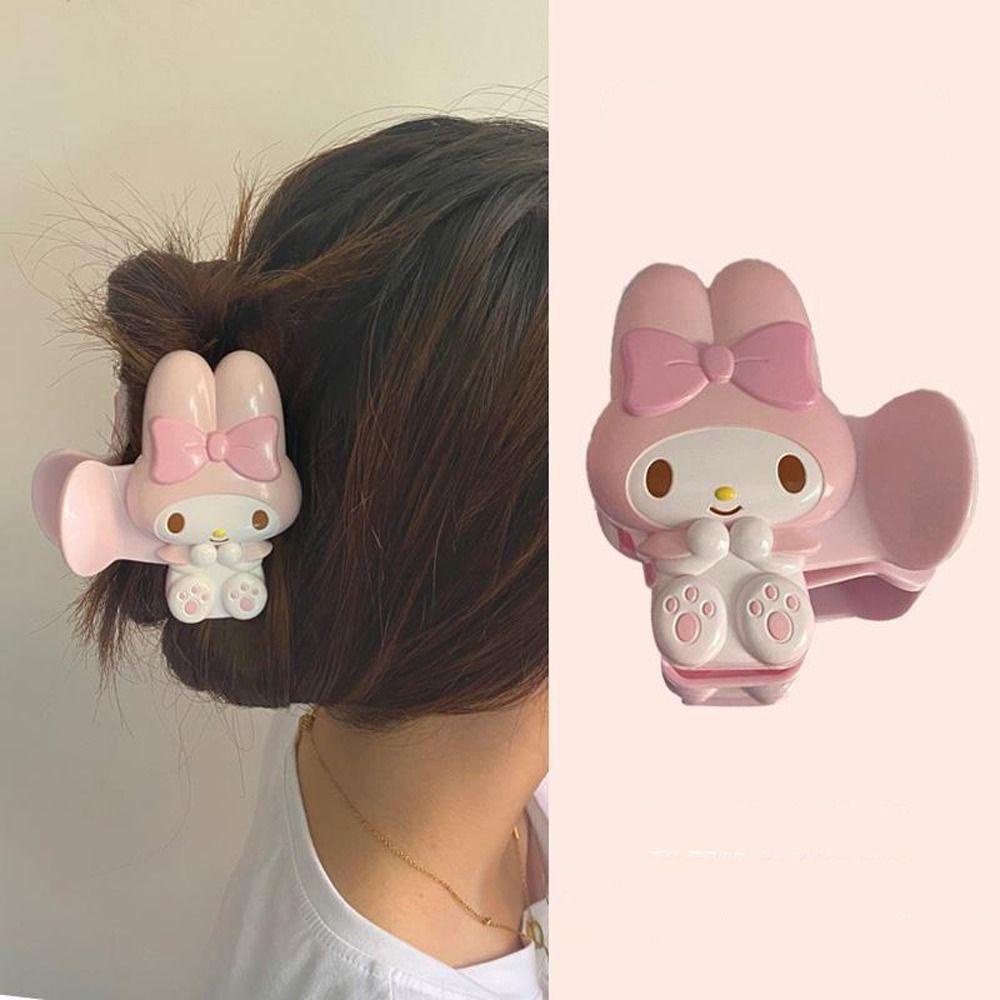 [Elegan] Wanita Rambut Cakar Hairgrip Rambut Kepiting Klip Besar Kuromi Melody Kartun Anjing Akrilik Ponytail Holder