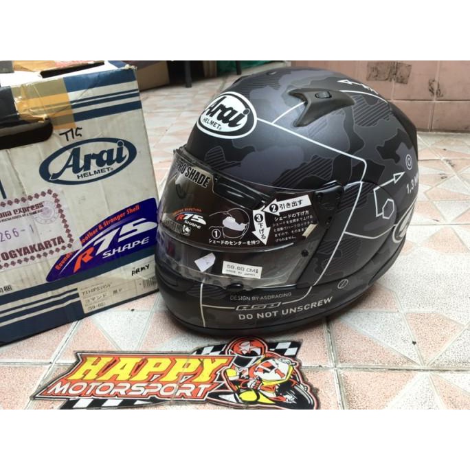 PRODUK- HELM FULLFACE ARAI ORIGINAL JAPAN ASTRO PROSHADE ARMY COMMANDO MATT .