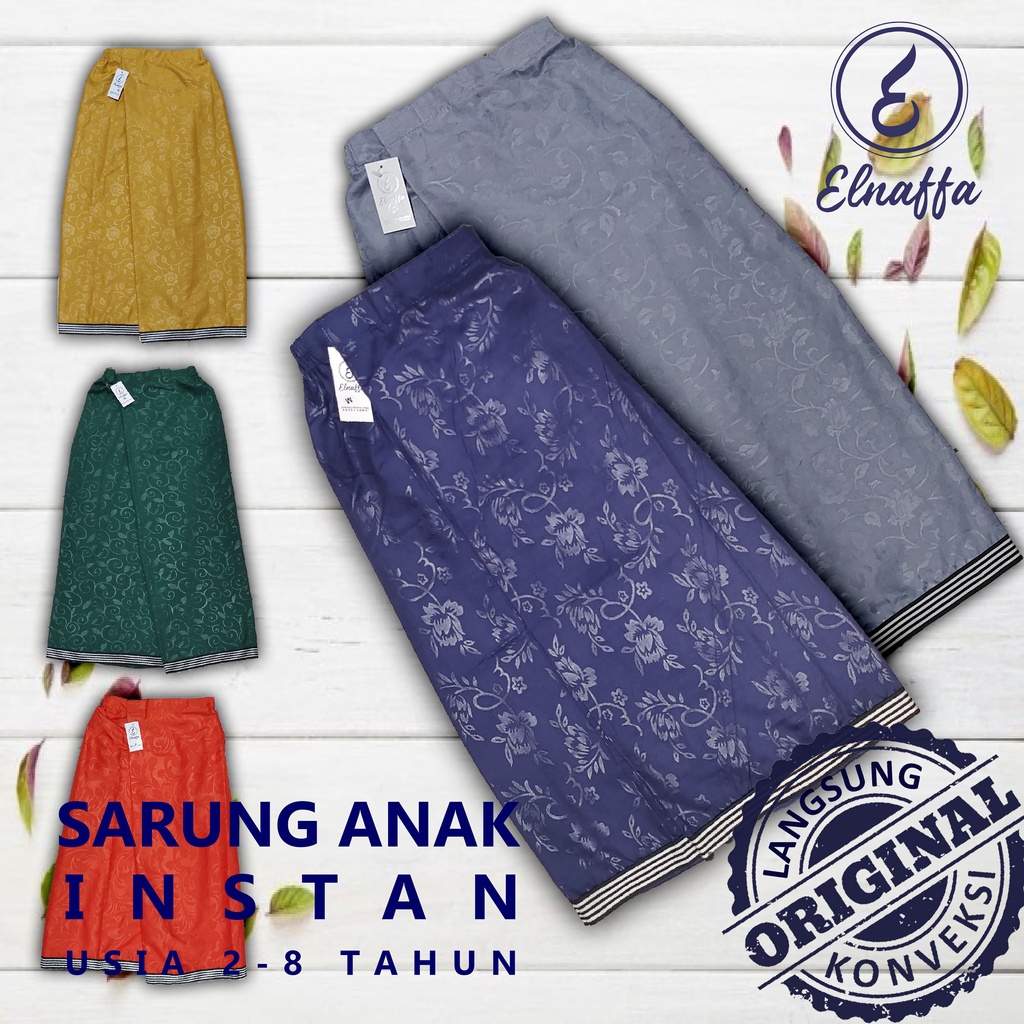 EL-NAFFA Sarung Instan Anak,Sarung Anak laki laki Usia 2-8 thn (BISA COD) SREC