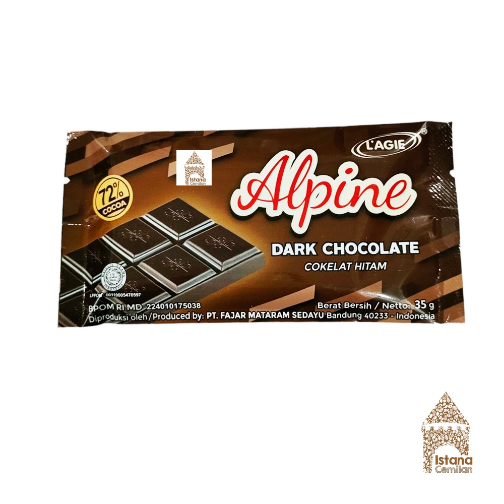 L'agie / Lagie Alpine Dark Chocolate Cokelat Hitam 35 Gram