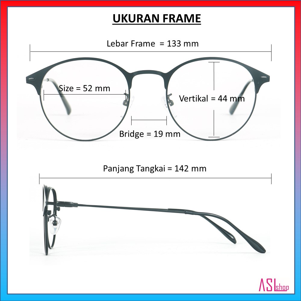 FRAME DAN KACAMATA MINUS KOREA (1920)+ LENSA BLUERAY/PHOTOCROMIC