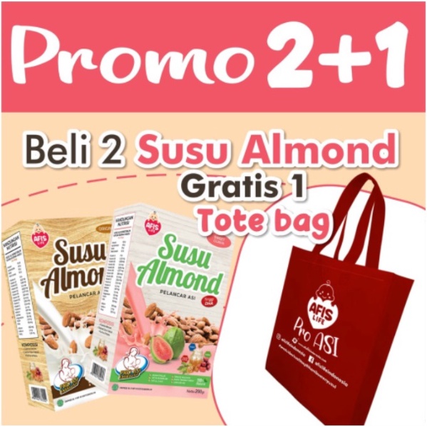 Afis life Susu Almond Pelancar Asi Booster Ibu menyusui 200 gr untuk perkembangan bayi optimal