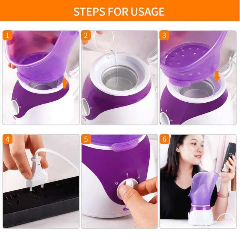 Steamer Wajah Facial Uap Pelembab Kulit Muka Vaporizer Facial Steamer Sauna Perawatan Wajah