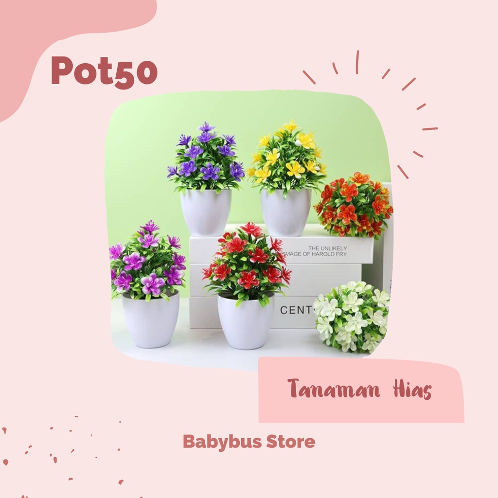 BBS Pot50 Tanaman Bunga Melati Dekorasi Ruangan Tanaman Hias Bunga Plastik Pot Artificial Import