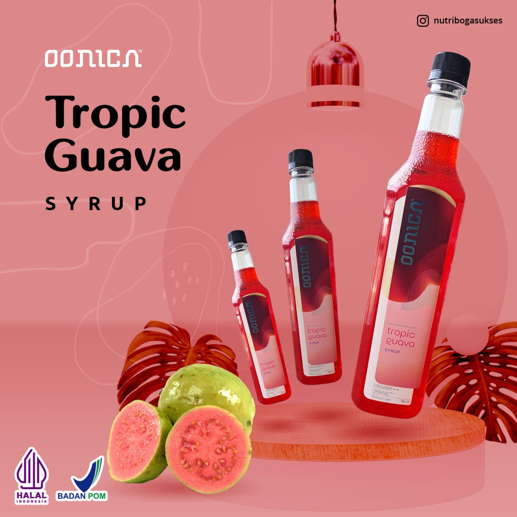 750gr OONICA Tropic Guava Syrup (sirup dengan rasa buah guava)