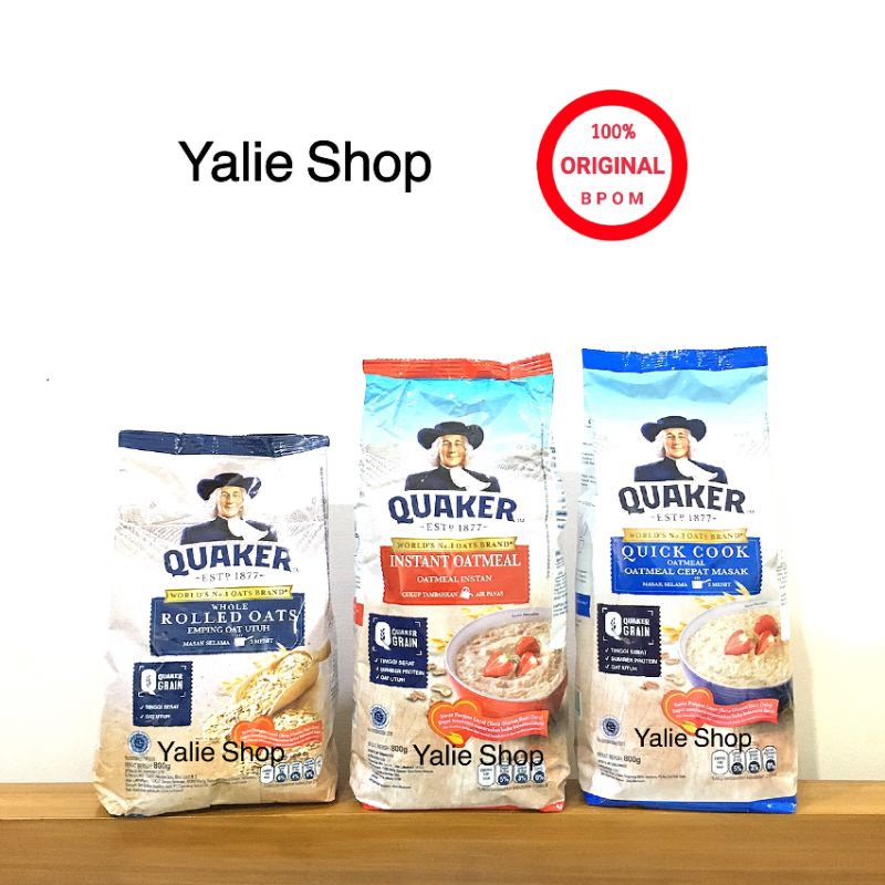 Jual QUAKER Oatmeal 800 gr Quick Cook/Instant/Whole Rolled Oats Oat