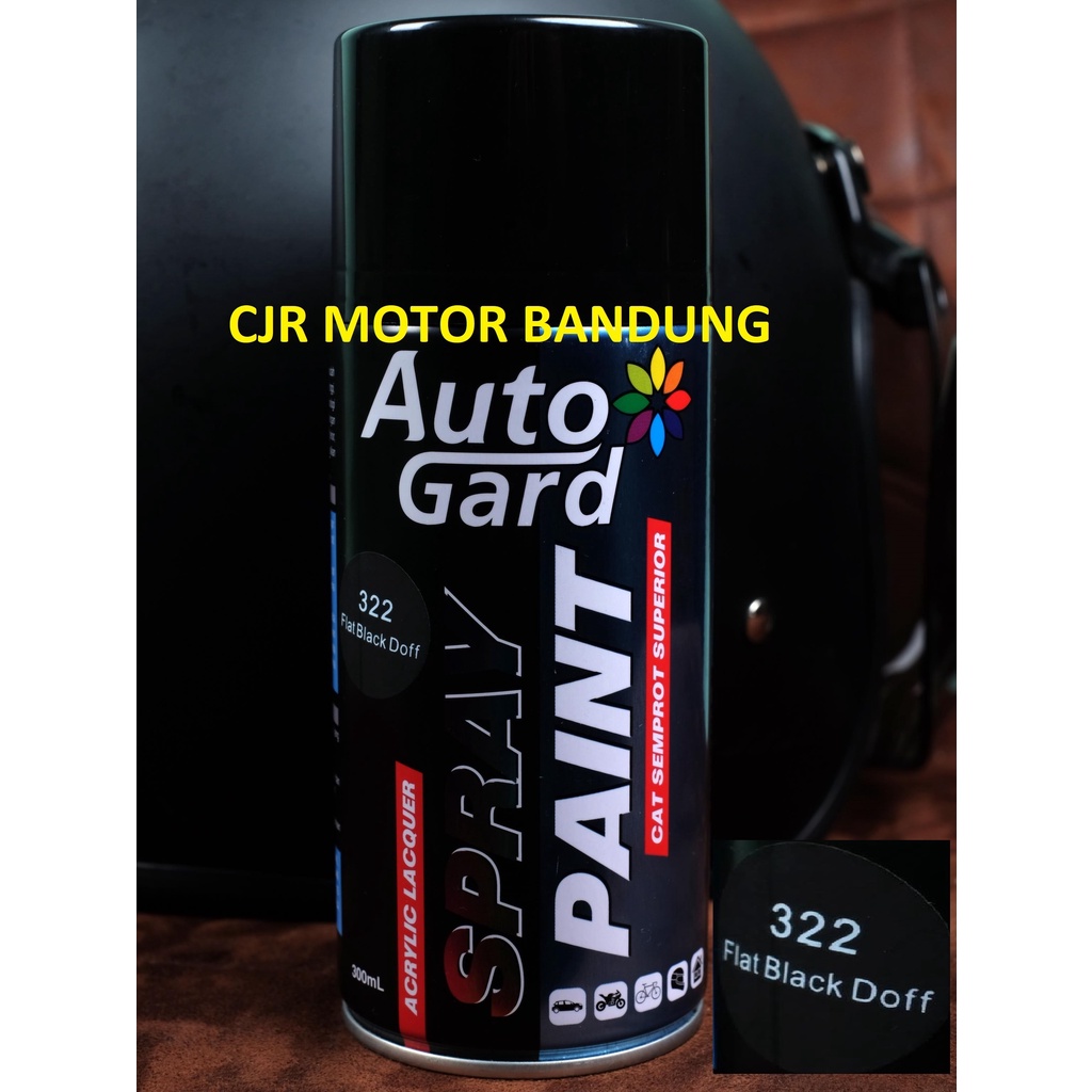 CAT SEMPROT AUTOGARD 300 mL Spray Paint Warna Hitam Black Doff 322 Dof cat body velg motor mobil hel