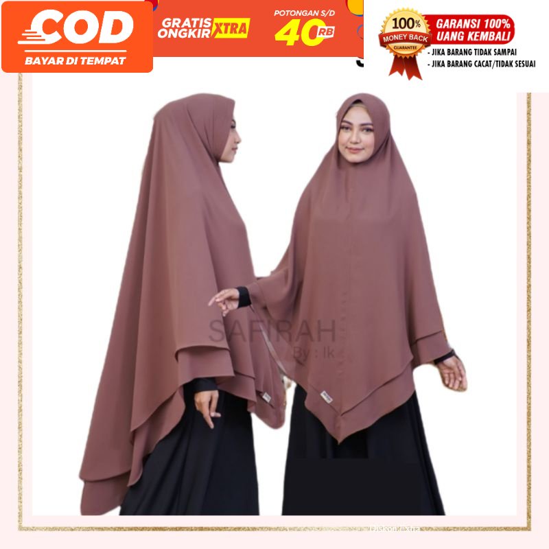 [fafihijab] HIJAB JILBAB JILBAB PASANG KHIMAR JUMBO PET 2 LAYER (ISI 2 PCS) GROSIR READY MAKASSAR MU