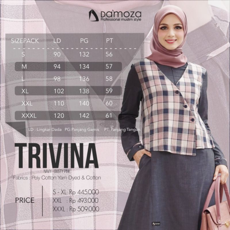 GAMIS DAMOZA TRIVINA NAVY DUSTY PINK