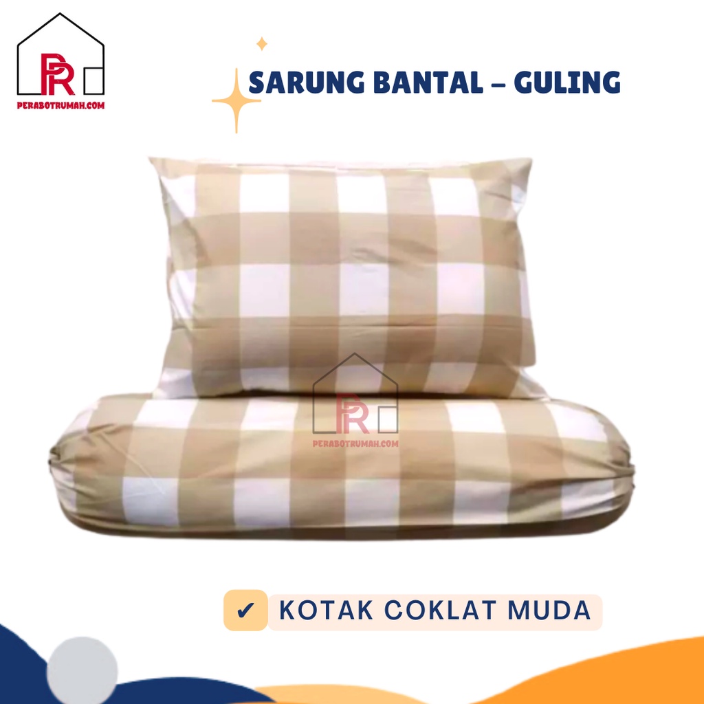 Sarung Bantal Guling Kotak Kotak Homemade / Sarung Guling Tidur Motif Aesthetic