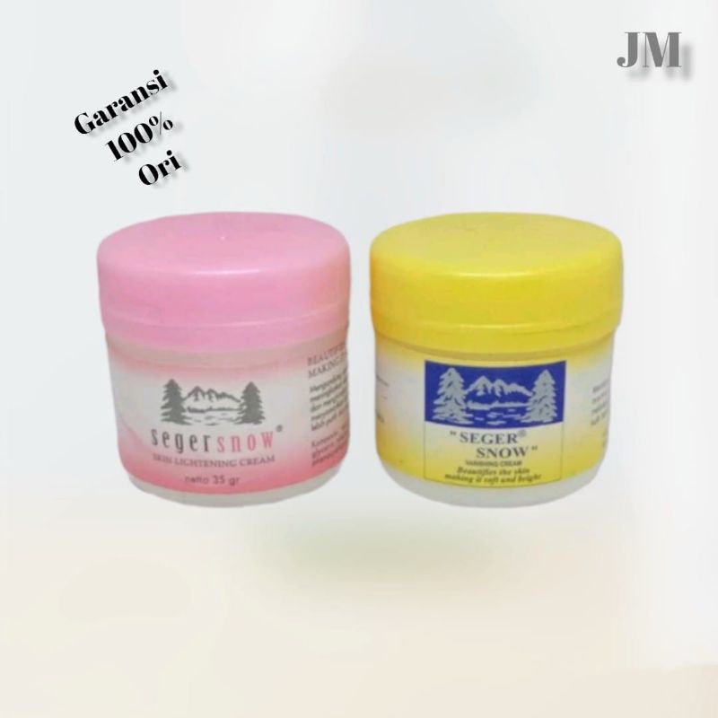 Seger Snow Vinishing Cream (kuning) / Seger Snow Skin Lightening Cream (pink) 35g Haslin cap Gunung