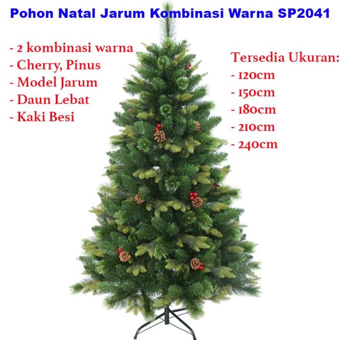 Pohon Natal Jarum Kombinasi Warna 5FT 150cm Pajangan Dekorasi Natal