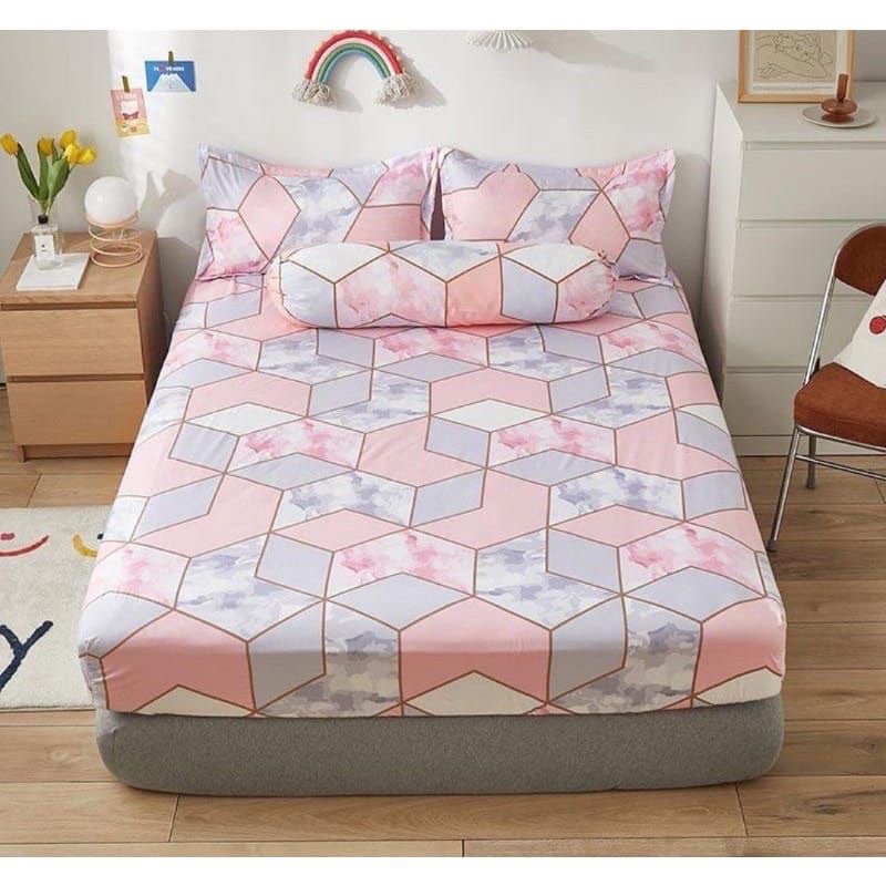 SPREI MARBEL PINK AESTHETIC UKURAN 120x200 160x200 180x200 200x200