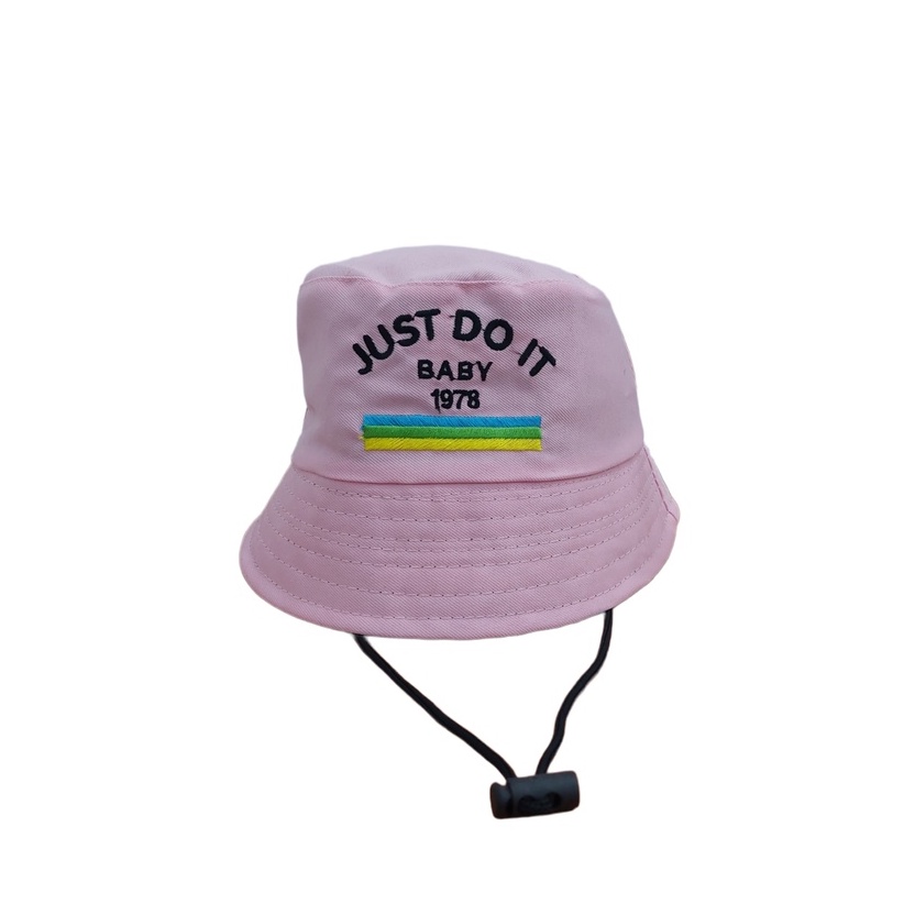 Bucket Hat Anak Tali Just Do It / Bucket Tali Anak Bordir Just Do It Usia 2-7 Tahun