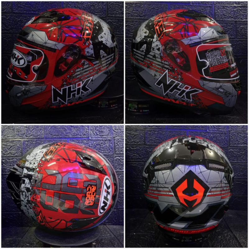 NHK HELM RX9 MOTIF NEW TOXIC BLACK RED SILVER NHK RX9 ORIGINAL TERMURAH