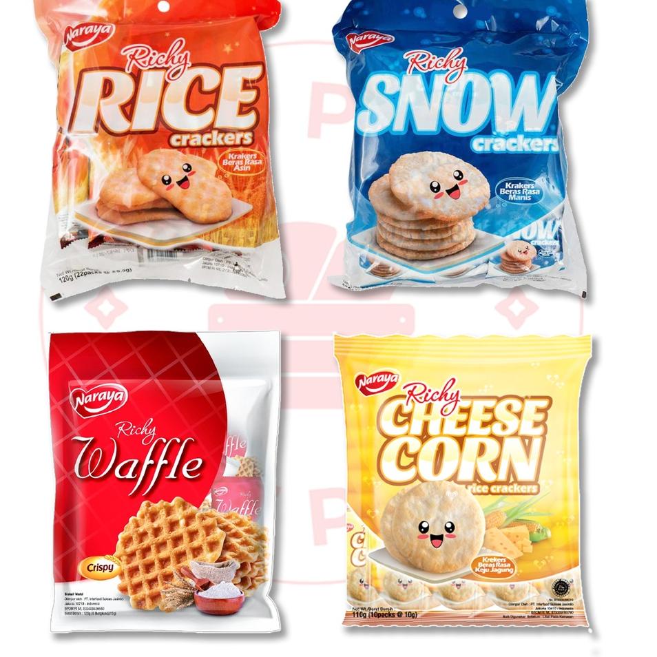 

7.7 Terlaris NARAYA - SEMUA VARIAN RICHY CRACKERS WAFFLES -120 GR (CHEESE CORN/ EGG BUTTER/ RICE/ SNOW)