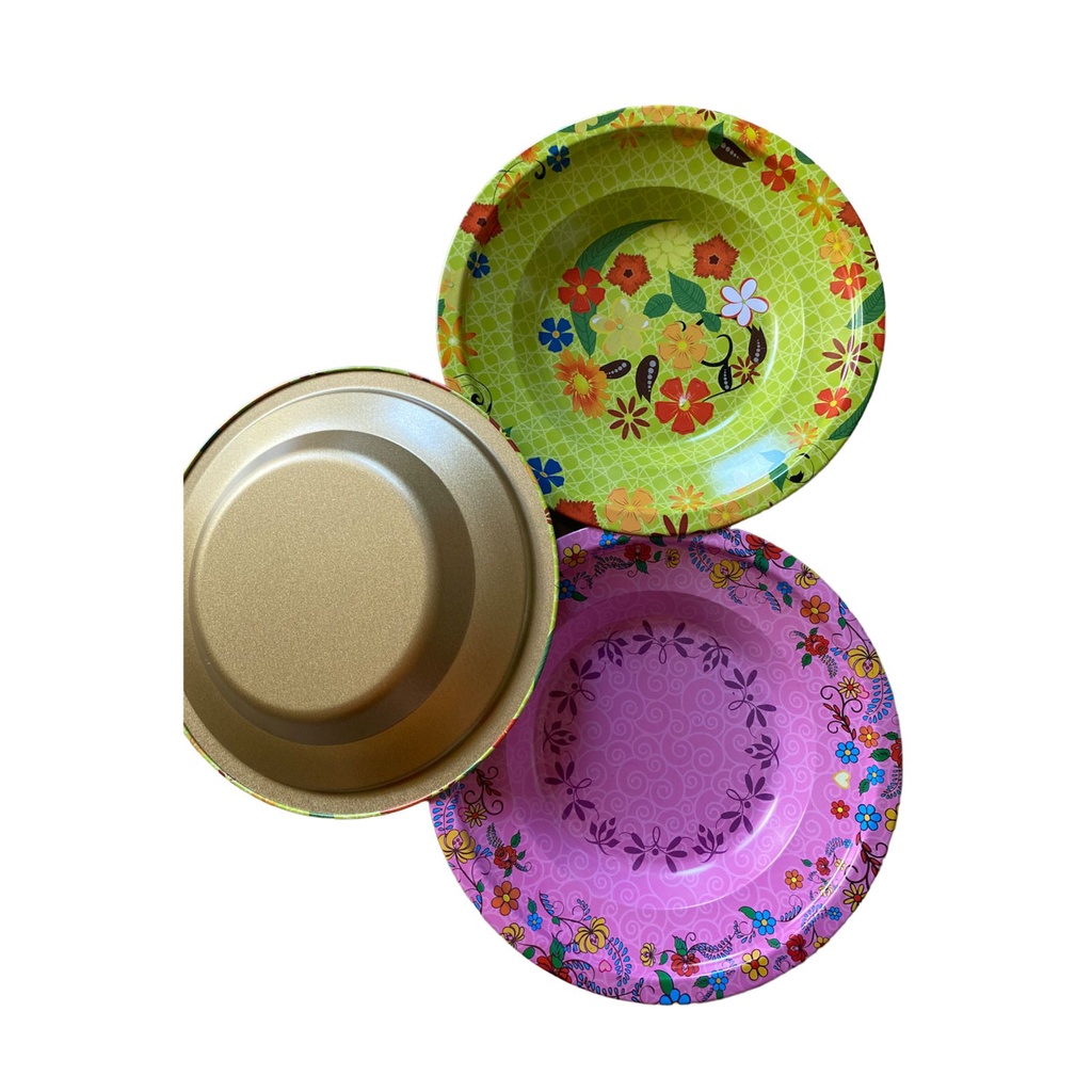 Piring Seng / Piring Enamel Motif Bunga Piring Panjang - Piring Saji Oval