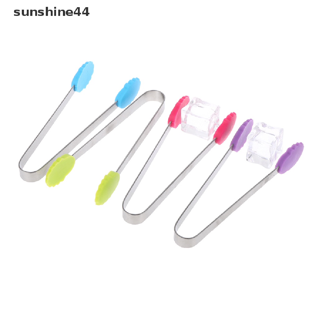 Sunshine 1Pc Penjepit Makanan Bentuk Bunga Bahan Stainless Steel + Silikon Anti slip