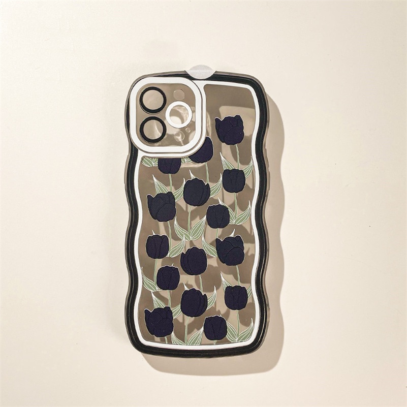 Soft Case Silikon Motif Bunga Tulip Untuk iPhone 14 13 12 11 Pro Max X Xr Xs Max 8 7 6 6s Plus