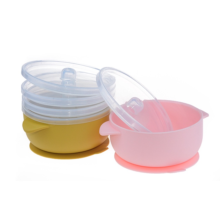 Tempat Makan Bayi Dengan Tutup Mangkuk Anti Slip Sillicone Bowl Import