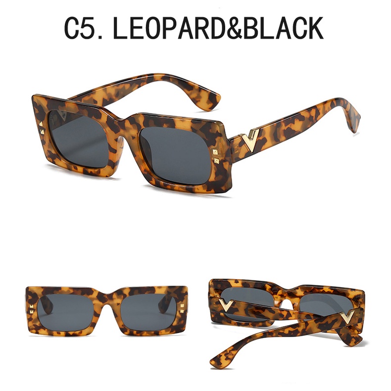 Vintage Sunglasses Rectangular Frames Hip Hop Glasses Trend Cool Glasses Women and Men