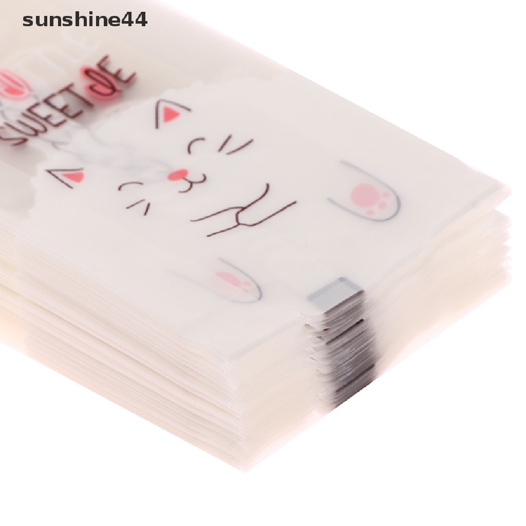 Sunshine 50Pcs Kantong Plastik Transparan Ukuran Kecil DIY Untuk Makanan / Permen / Snack