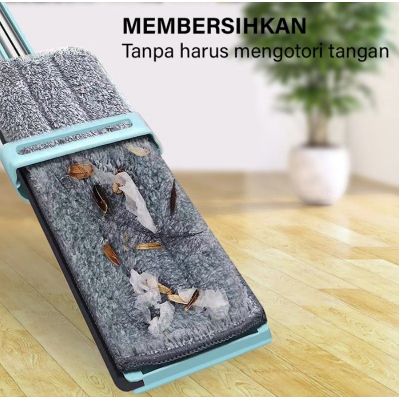 Alat Pel Lantai Tarik Microfiber Ultra Mop / Lap Pel Praktis Alat Pel Lantai Dapat Di Putar 360