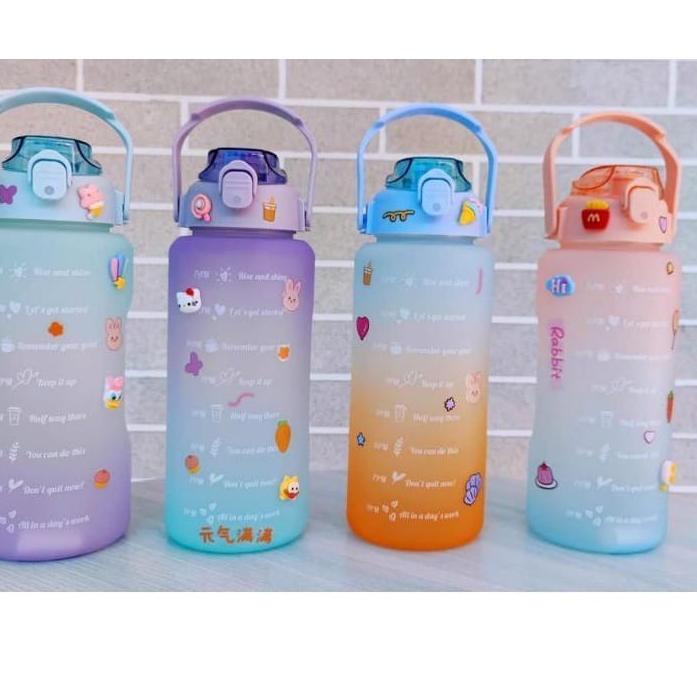 Paling Laris Botol Minum 2 Liter Botol Minum Viral Botol Pelangi Botol Minum Motivasi MURAH KWALITAS