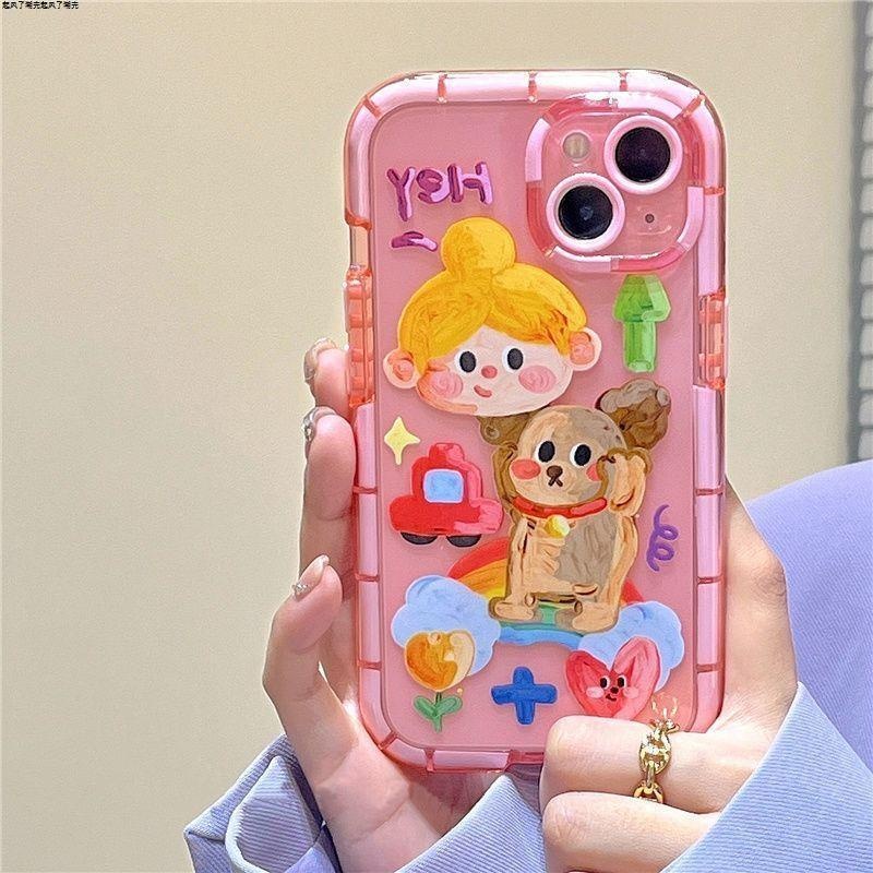 Case Desain Lukisan Minyak Anjing Dan Beruang Untuk IPhone 12 13 14 11 Pro Max X Xs Max Xr Xsdsd