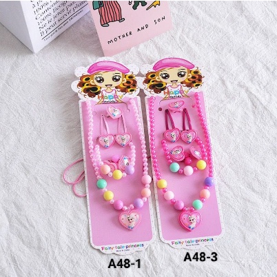 SET KALUNG GELANG CINCIN ANAK MUTIARA KARAKTER ANAK LUCU SKU A48