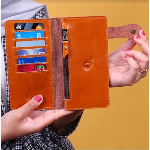 Dompet Kulit Wanita Dompet Panjang Kartu Pria Wanita Kickers KF00 Lipat Kulit Sapi Asli Original Dompet Panjang Pria Genuine Leather