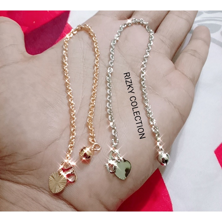 gelang tangan wanita xuping model nori tersedia gold dan silver