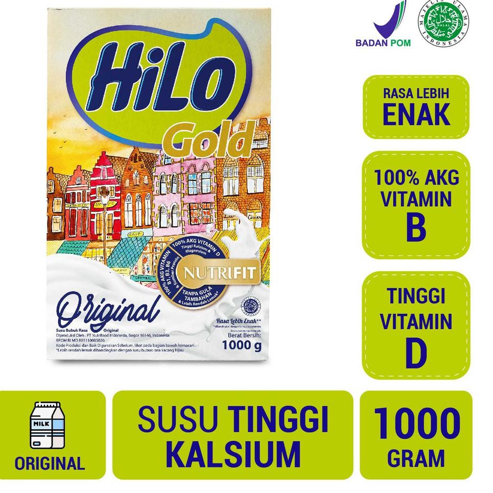 

✨TERBARU✨ HiLo Gold Plain 1000 gram - Susu Tinggi Kalsium 