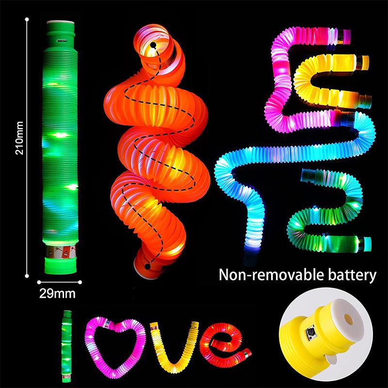 COD❤️Pop Tubes LED Lampu Mainan Anak Pop Pipes Led Warna Light Up Fidget Sensory Toys Murah Bisa Kreasikan Bentuk Apa Ajah