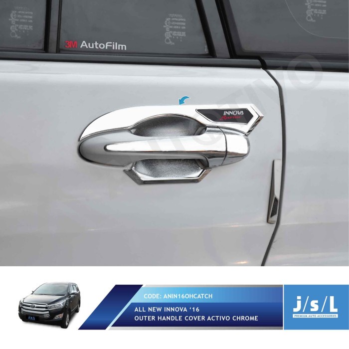 [BISA COD] Jsl Mangkok Pintu New Innova 2016 Outer Handle Cover Activo Chrome / Perlengkapan Variasi
