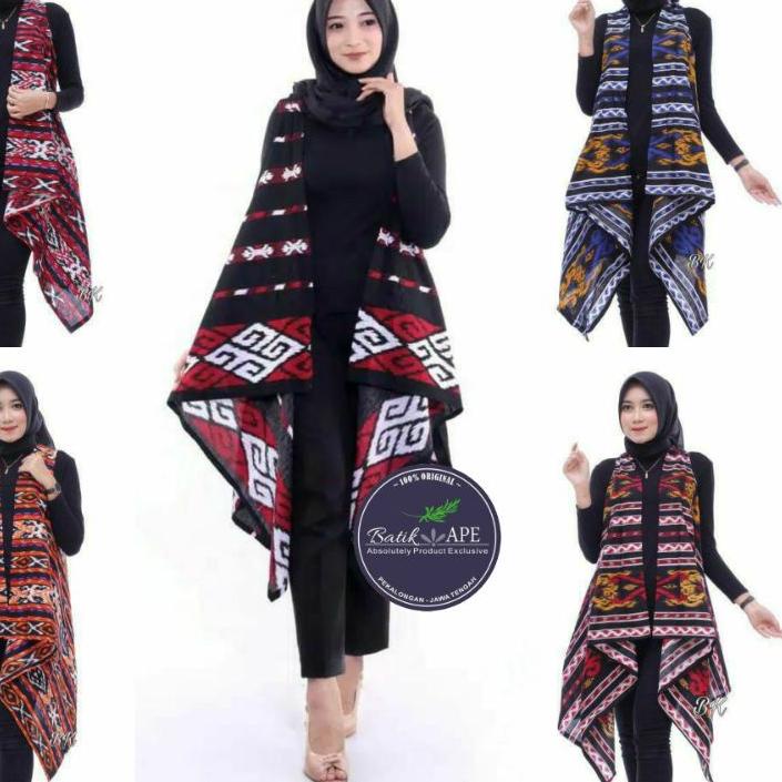 Gold Promo OUTERWEAR BLAZER OUTER LONG VEST LONGVEST BOLERO PANJANG BATIK MOTIF SONGKET TENUN MODERN