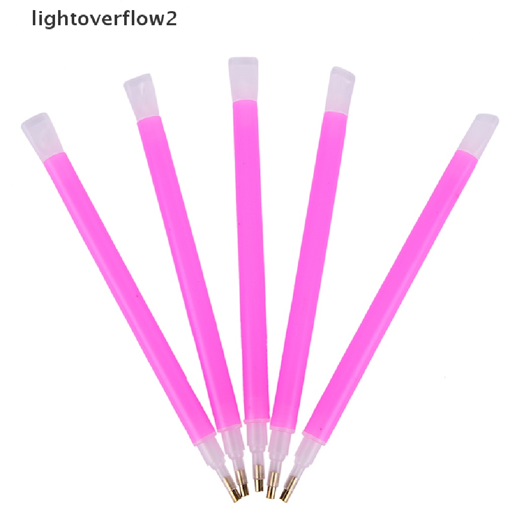 (lightoverflow2) 5pcs / set Pen Pengambil Berlian Imitasi Dua Sisi Untuk Nail Art / Manicure